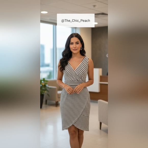 Almost Famous Dresses & Skirts - 🖤 Almost Famous Black & White Striped Asymmetrical Dress – Size Small – NWT 🖤